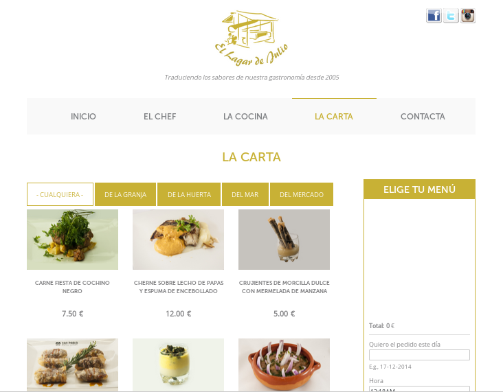 Desarrollo de páginas web: restaurante gourmet en Tenerife