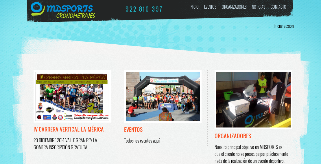Desarrollo de páginas web: organización de eventos deportivos en Tenerife