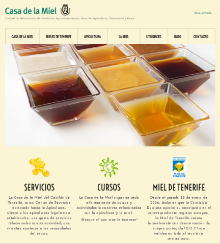 Desarrollo de páginas web: Casa de la Miel de Tenerife
